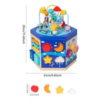 Cub activități din lemn 9-în-1 cu rachetă – centru de joacă educativ