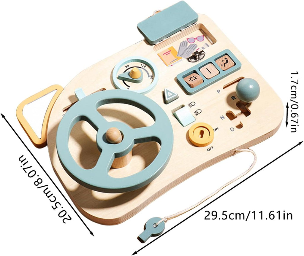 Busy Board Volan Barcă din Lemn – Panou de Navigație pentru Copii