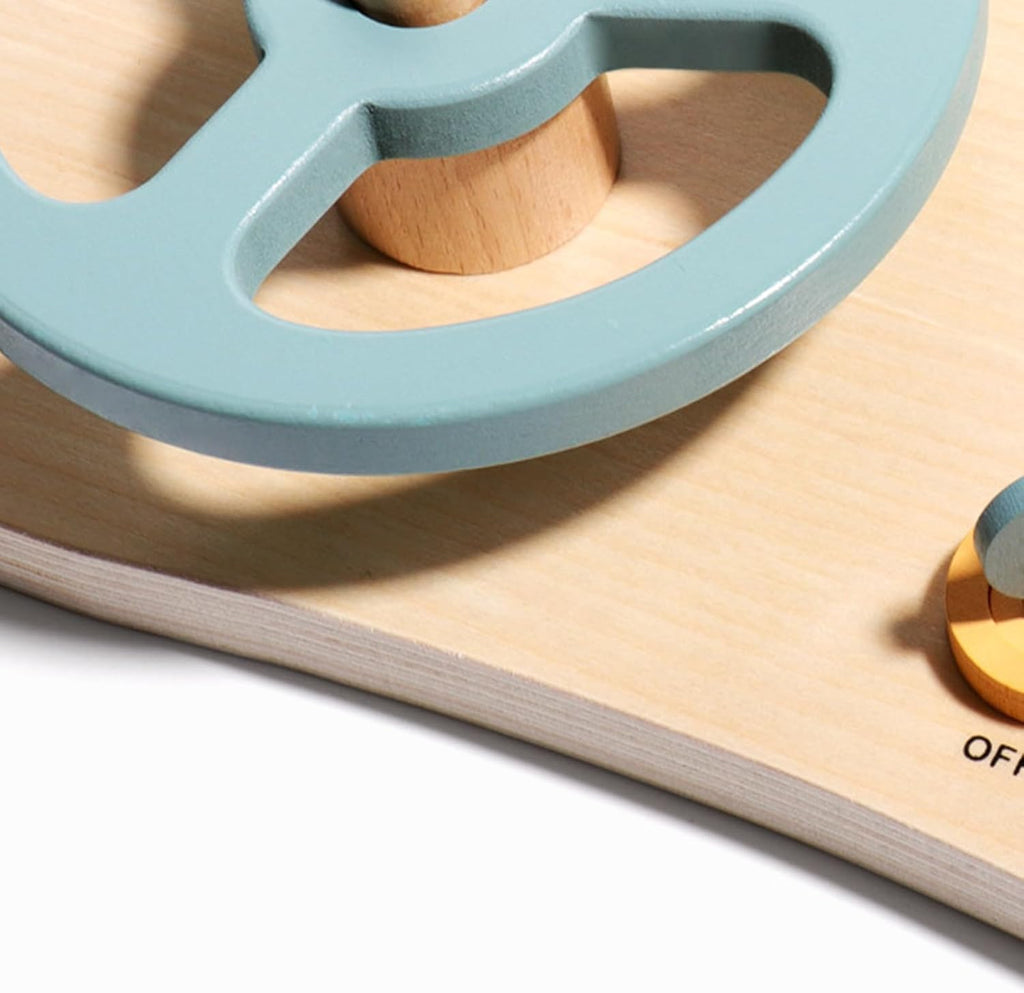 Busy Board Volan Barcă din Lemn – Panou de Navigație pentru Copii