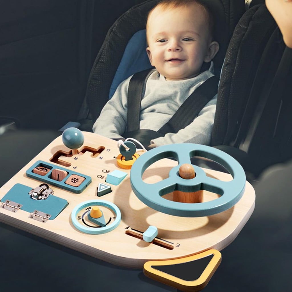 Busy Board Volan Barcă din Lemn – Panou de Navigație pentru Copii