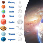 Puzzle din lemn Sistemul Solar 3D cu planete detașabile