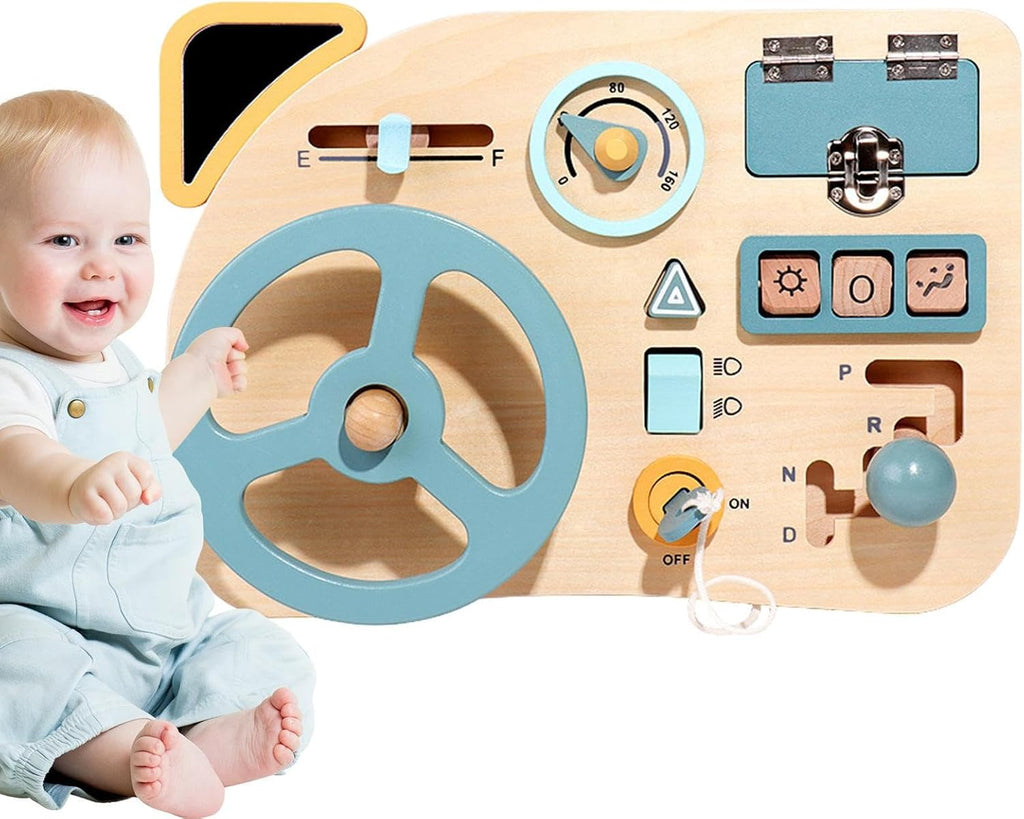 Busy Board Volan Barcă din Lemn – Panou de Navigație pentru Copii