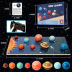 Puzzle din lemn Sistemul Solar 3D cu planete detașabile