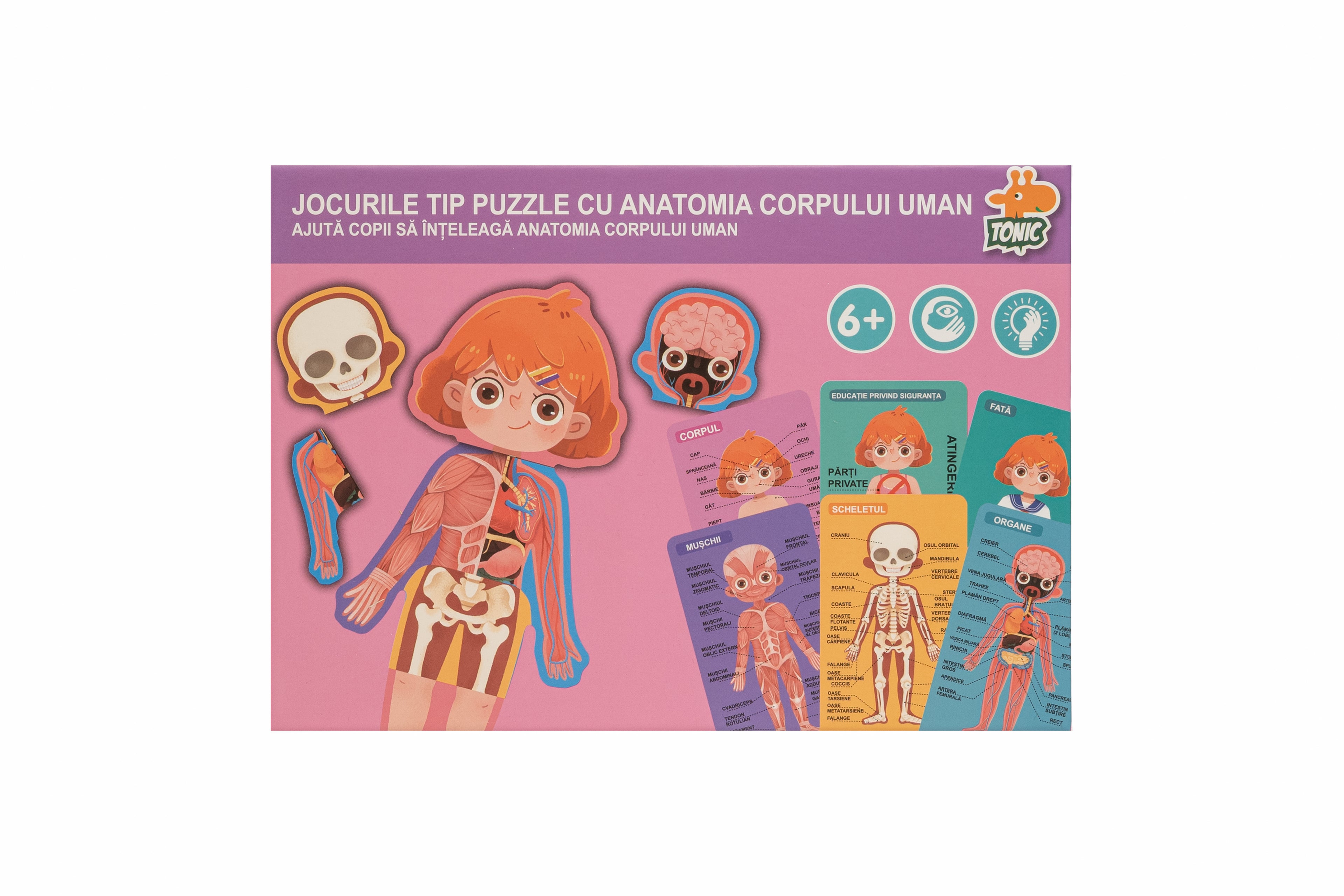 Puzzle „Anatomia corpului uman fete” pentru copii, 6+ ani