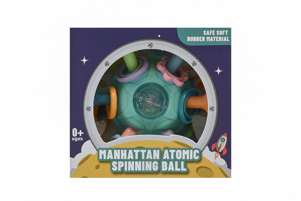 Minge senzorială bebeluși Manhattan Atomic Spinning Ball – cauciuc moale 0+