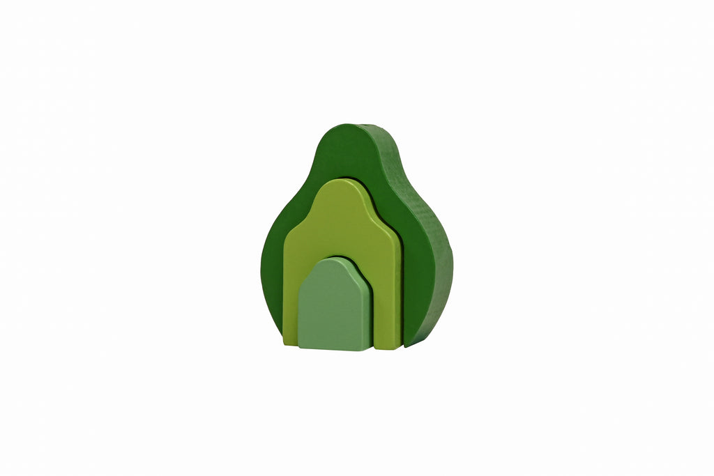 Set fructe din lemn de stivuit Fruits Stacked High – jucărie educativă Montessori 3+ ani