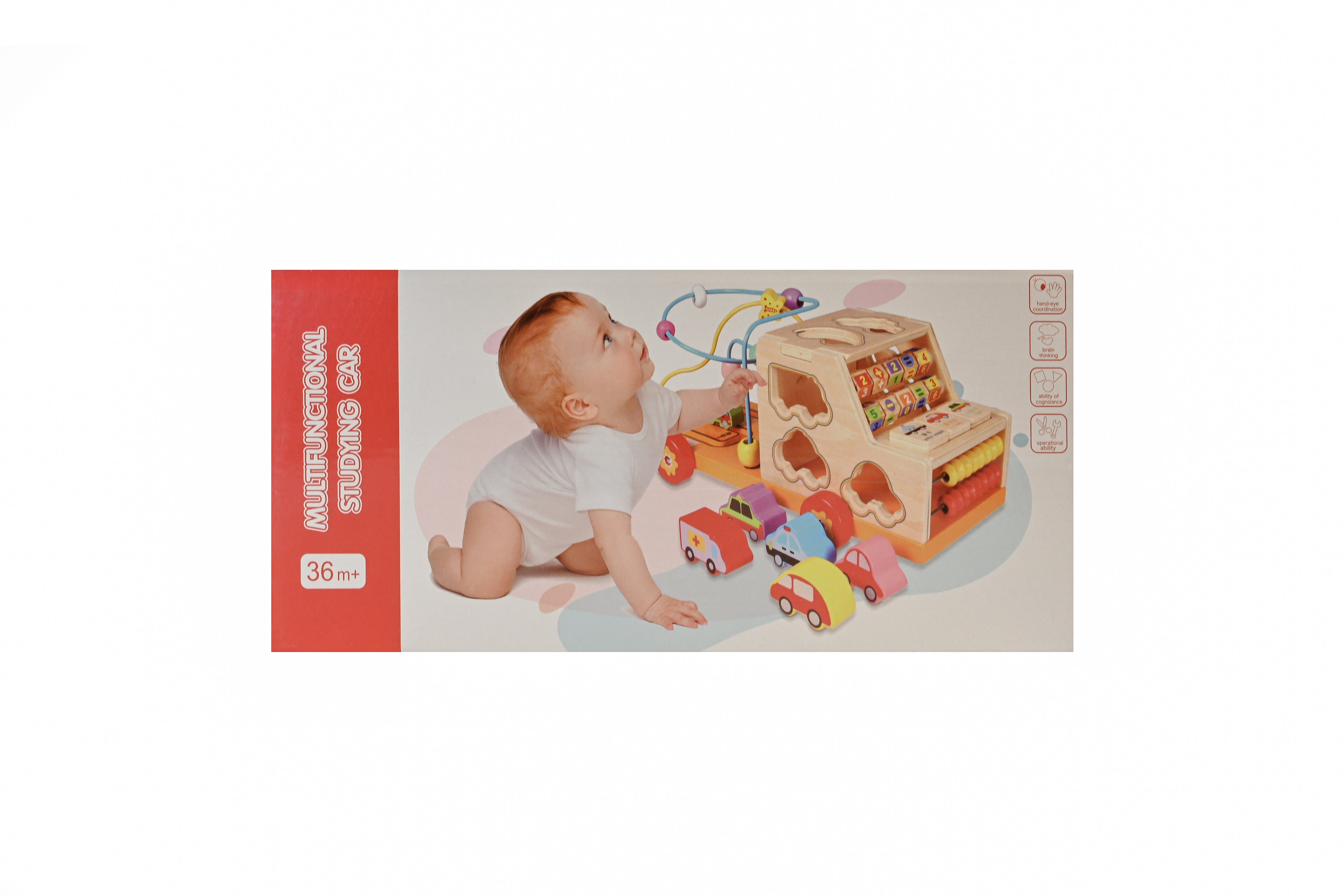 Camion din lemn Busy Road – centru de activități cu mașinuțe