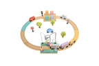 Set tren din lemn cu circuit și labirint cu bile – KABI Beads Coast Train