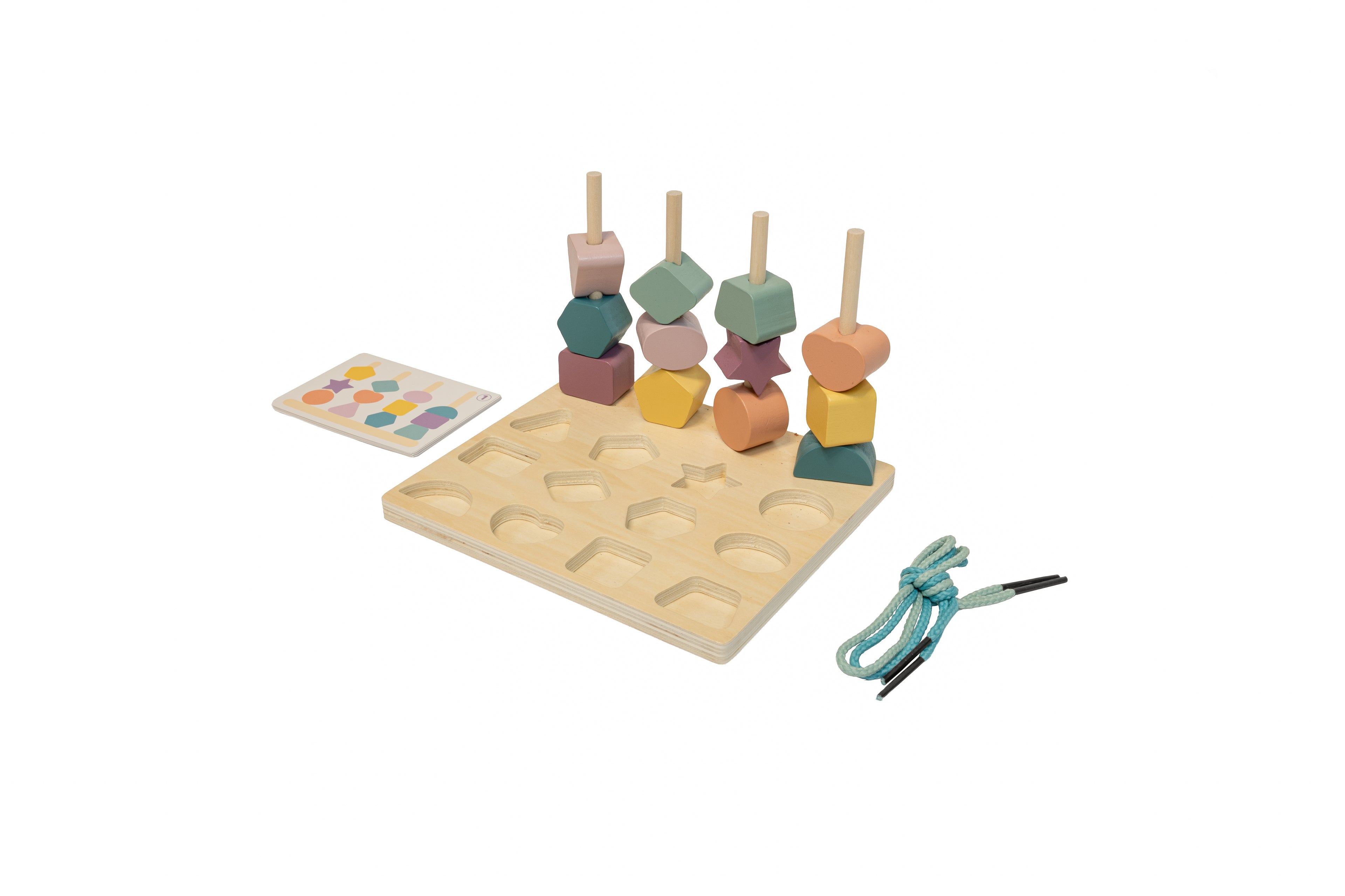 Set joc educativ din lemn sortare forme – Shape Stacking Matching Board