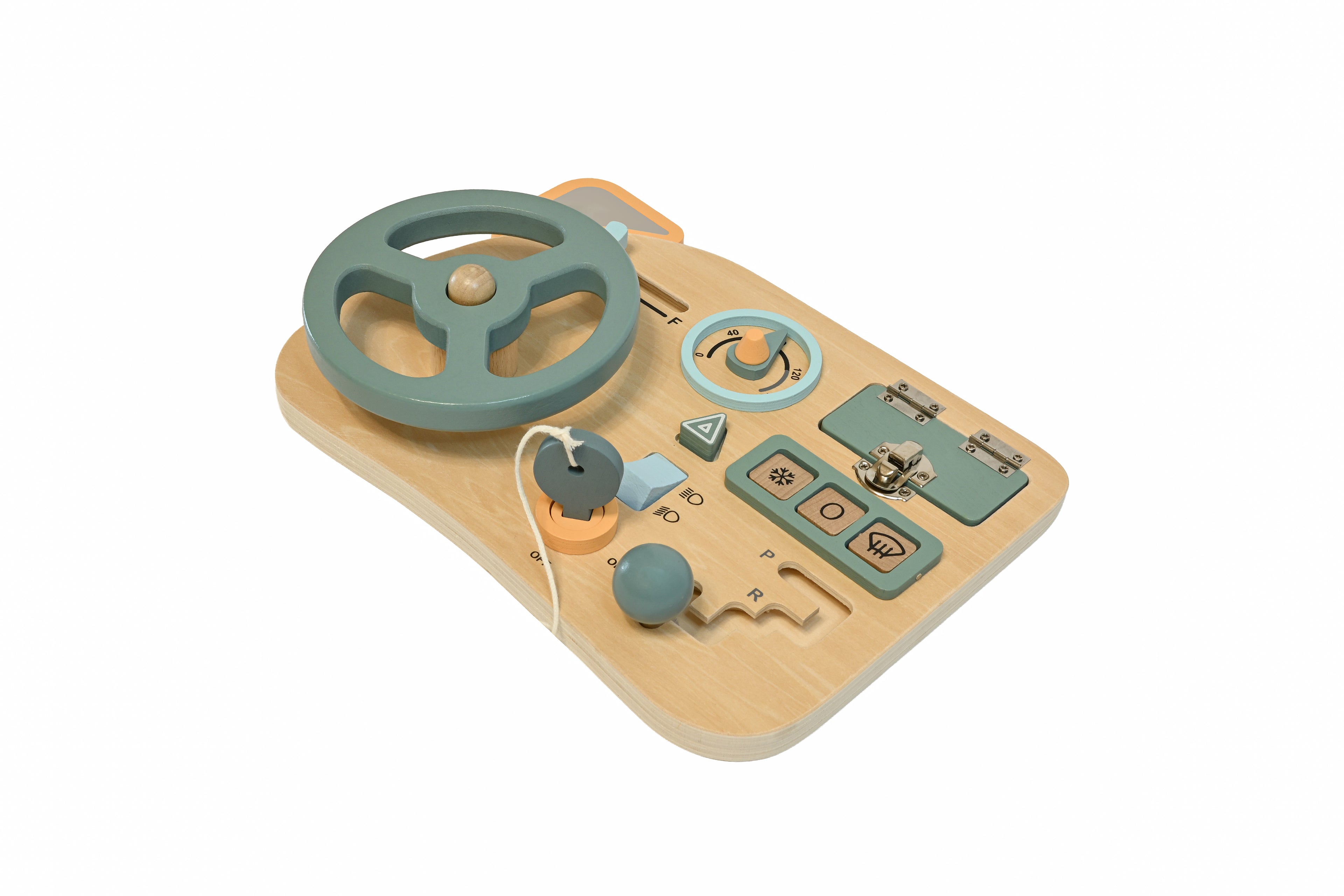 Busy Board Volan Barcă din Lemn – Panou de Navigație pentru Copii