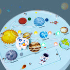 Panou senzorial din lemn Space Planet cu LED – Sistemul Solar pentru copii, Jucărie educativă spațiu