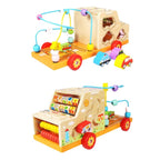 Camion din lemn Busy Road – centru de activități cu mașinuțe