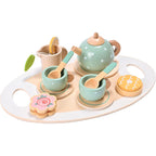 Set ceai din lemn „Afternoon Tea” – tavă, ceainic și cești pentru joaca de rol