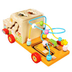 Camion din lemn Busy Road – centru de activități cu mașinuțe