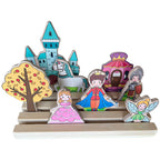 Joc logic din lemn „Prinț și Prințesă” – scenă de basm cu carduri de aranjare