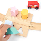 Set tren din lemn cu circuit și labirint cu bile – KABI Beads Coast Train