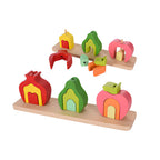 Set fructe din lemn de stivuit Fruits Stacked High – jucărie educativă Montessori 3+ ani