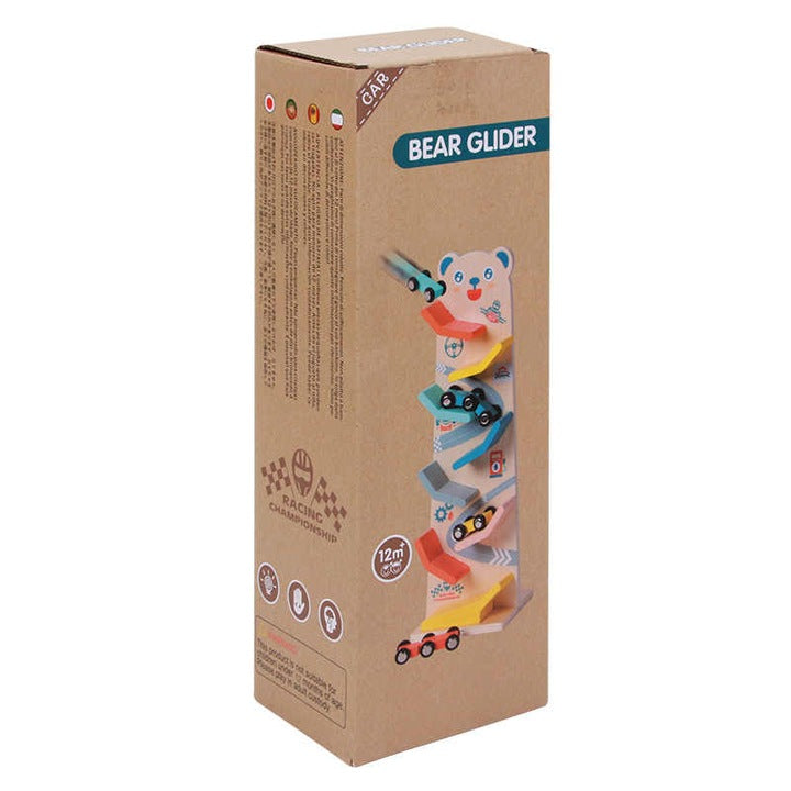 Pistă mașinuțe din lemn cu ursuleț – Ramp Racer pentru copii