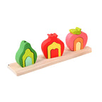Set fructe din lemn de stivuit Fruits Stacked High – jucărie educativă Montessori 3+ ani