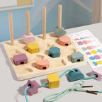 Set joc educativ din lemn sortare forme – Shape Stacking Matching Board