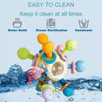 Minge senzorială bebeluși Manhattan Atomic Spinning Ball – cauciuc moale 0+