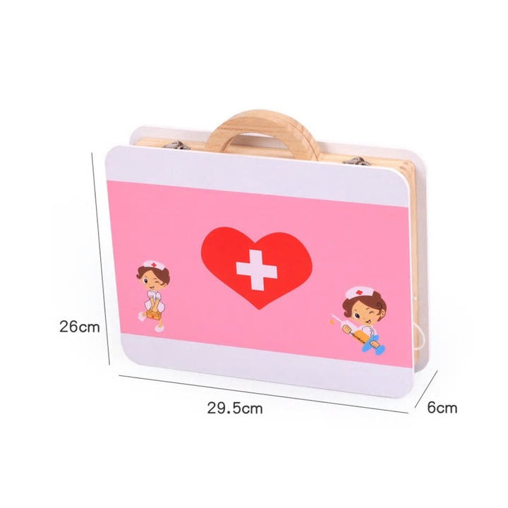 Set Doctor din Lemn Heart Care – Trusă Medicală în Valiză pentru Copii