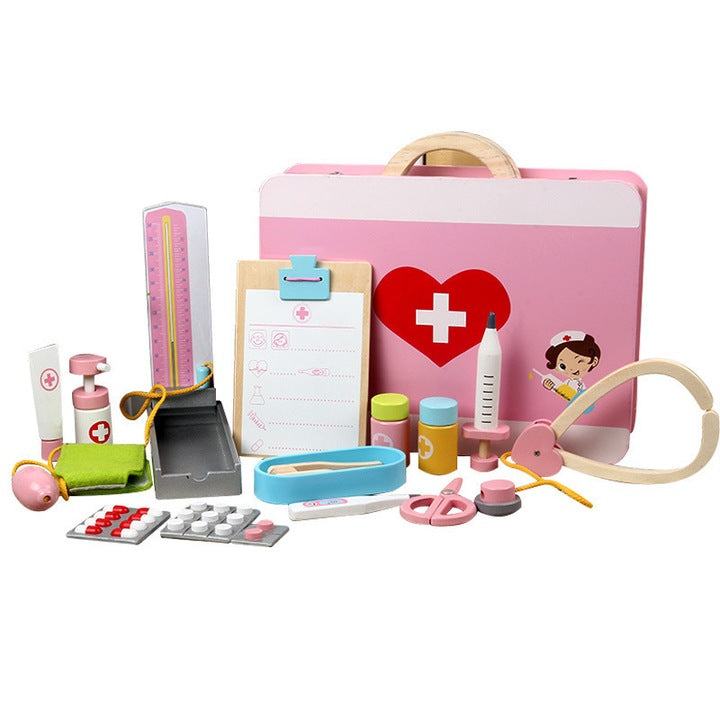 Set Doctor din Lemn Heart Care – Trusă Medicală în Valiză pentru Copii