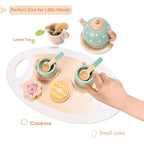 Set ceai din lemn „Afternoon Tea” – tavă, ceainic și cești pentru joaca de rol